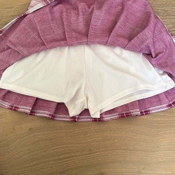 SO adaptive Girls Pink and White Pleated Skirt with built in white shorts size 8 - Picture 4 of 5